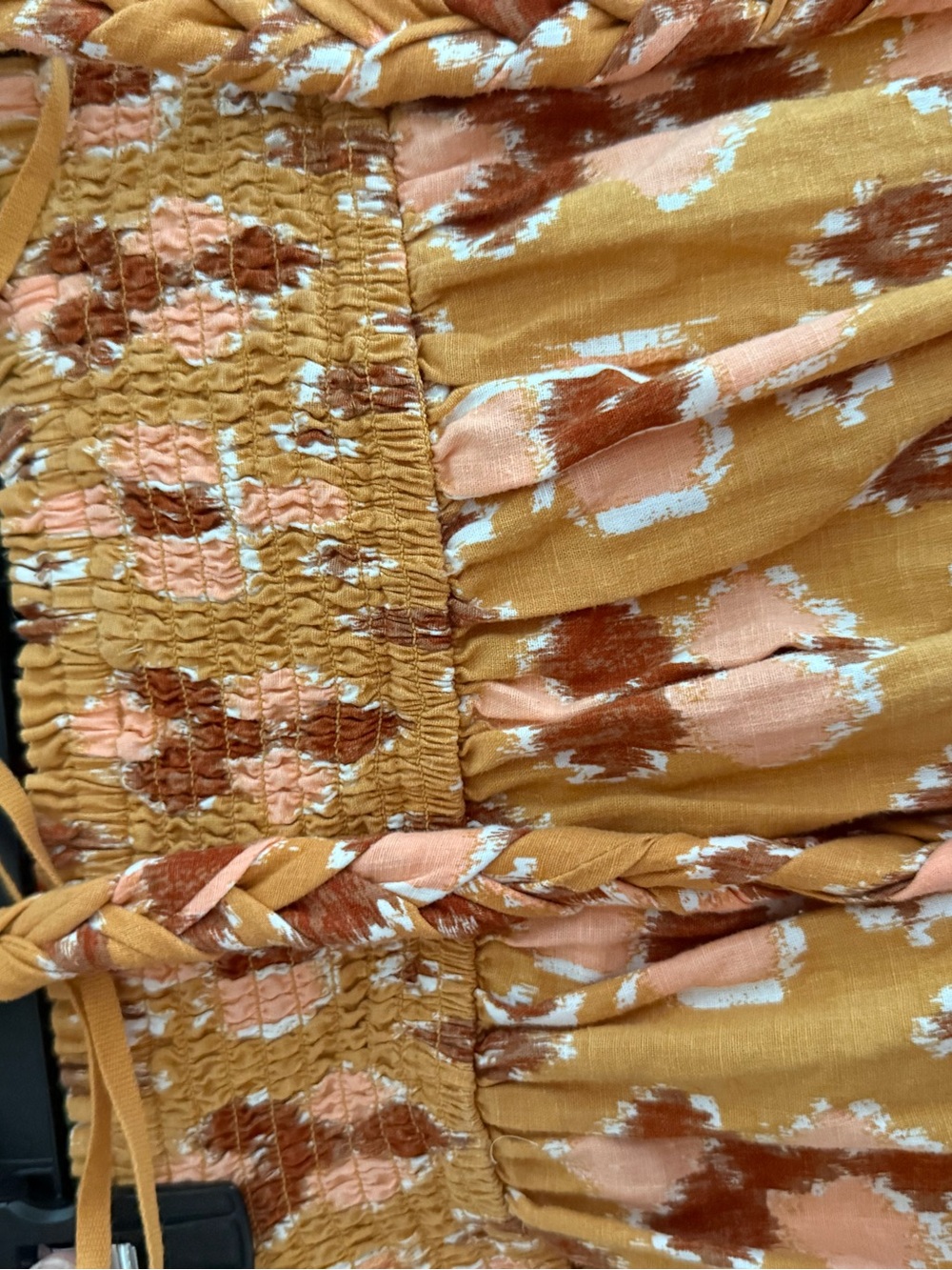 Aerie High Low Halter Maxi Sundress Boho Geometric Ikat Diamond Orange - Picture 8 of 10